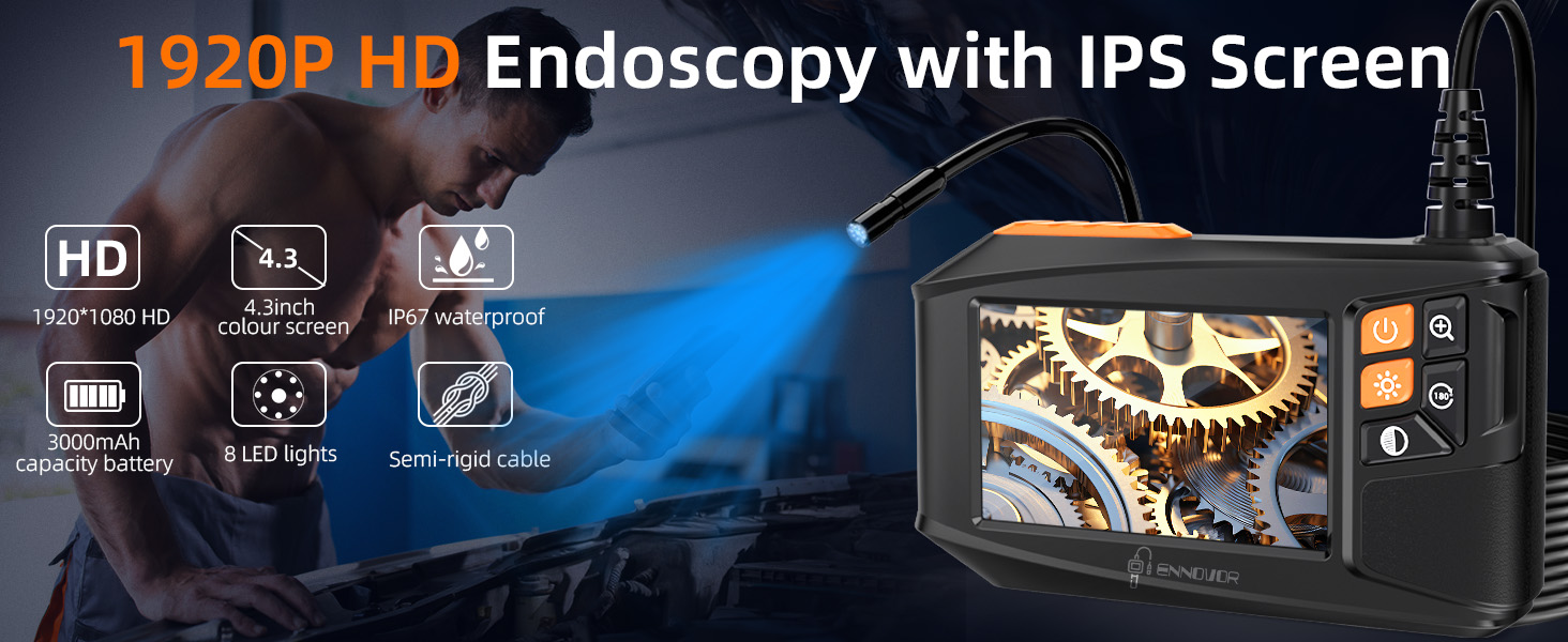 1920P HD Endoscope with IPS Screen