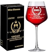 Baalaka Birthday Gifts for Women, Birthday Decorations for Women, 16 OZ Vintage Wine Glass Birthd...