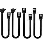 FANBLACK SATA Cable III Right Angle &amp; Straight, 2-Pack SATA Data Cables 90 Degree + 2-Pack SATA 3...