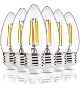 ALAMPEVER E26 LED Bulb 60W Equivalent, Dimmable B11 Candelabra Light Bulbs, 2700K Soft White, 450...