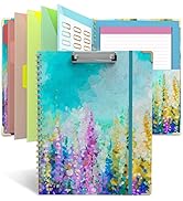 Spiral Clipboard Folio with refillable Removable Notepad for Letter Size (11" x 8.5"), 5 Dividers...