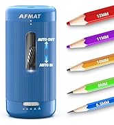 AFMAT Electric Pencil Sharpener, Auto in &amp; Out, 5 Nibs, Fully Automatic Pencil Sharpener for Clas...