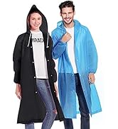NVioAsport Rain Ponchos for Adults, Reusable Lightweight Rain Coat for Men and Women with Drawstr...