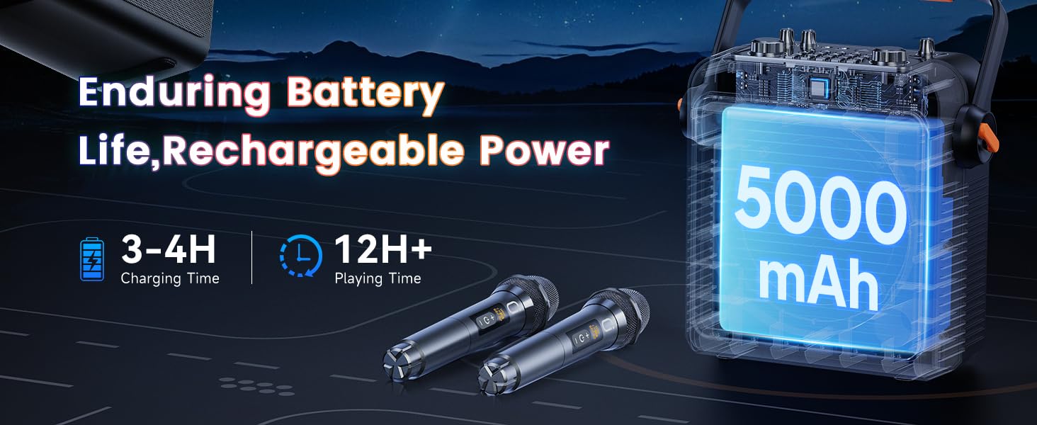 Equipped with a 5000 mAh rechargeable lithium battery, you can play all day long.