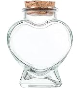 Zhuluck Empty Mini Glass Heart-Shaped Bottles with Cork Stoppers, Decorative Glass Bottles with C...