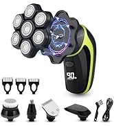 Magnetic 7D Head Shavers for Bald Men, Telfun Waterproof Hypoallergenic Electric Head &amp; Body Shav...