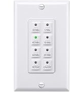 BN-LINK Countdown Digital Wall Timer Switch for Exhaust Fan with Push Button 5-10-20-30-45-60mins...
