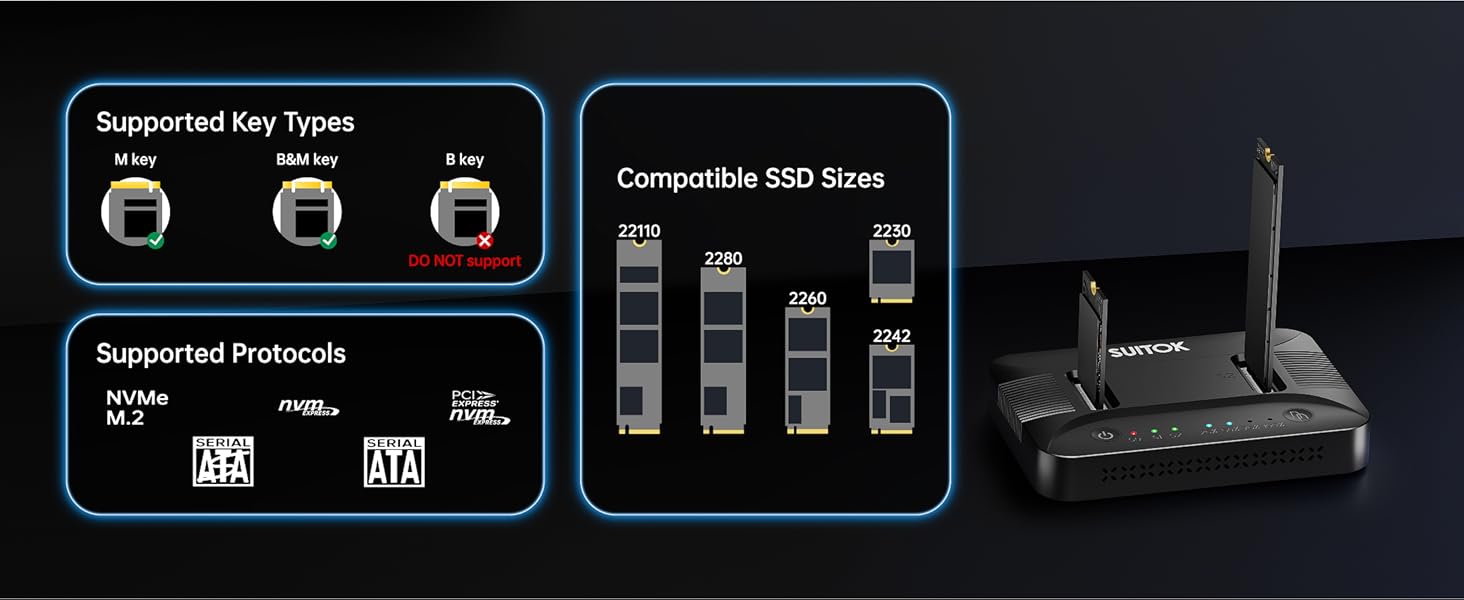 M2 Cloner Supporting All Form Factors Including 2230 2242 2260 2280 and Industrial 22110 M.2 Drives