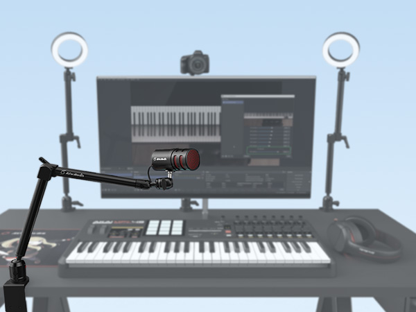 podcast equipment bundle, mic stand, microphone stand, mic arm, gaming setup, gaming desk accessory