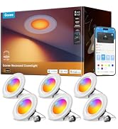 Govee Smart Retrofit Recessed Lighting 6 Inch, Wi-Fi Bluetooth Direct Connect RGBWW Retrofit Can ...