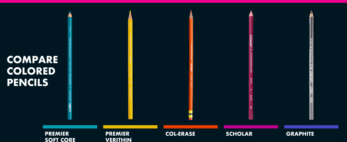 compare colored pencils artist quality summer adult kids coloring wood wooden blue yellow orange