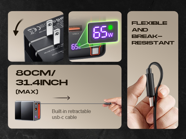 Retractable wall charger