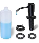 Built in Soap Dispenser for Kitchen Sink WEWE, Stainless Steel Matte Black in Counter soap Dispen...