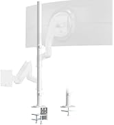 Steel Extra Tall 32 Inch 2-Section Monitor Stand Pole - with Mounting Base, Heavy Duty Center Pol...