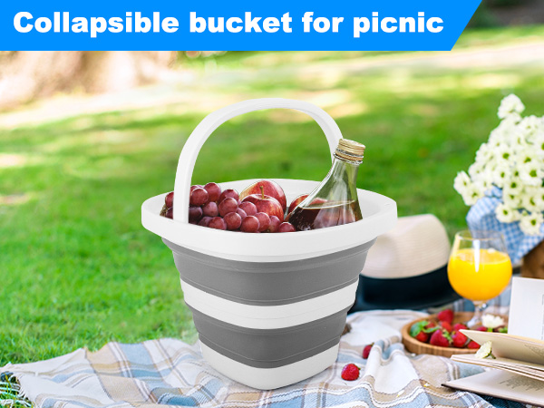 Collapsible bucket for picnic