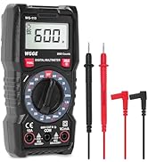 WGGE Digital Multimeter with Case, DC AC Voltmeter, Ohm Volt Amp Test Meter and Continuity Test D...