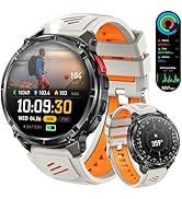 Military Smartwatch for Men with Compass &amp; Flashlight, Bluetooth Calling Rugged Outdoor Smart Wat...
