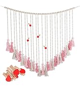 Macrame Wall Hanging, Boho Room Decor Tassel Garland Blush Wall Decor Bohemian Wall Hanging, Baby...