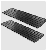 PYLE PCRBDR21 Car Vehicle Curbside Driveway Ramp - 4ft Heavy Duty Rubber Threshold Bridge Tracks