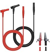 Sumnacon 2 Pack Test Leads, Banana Plug Leads with Detachable 4" Large Alligator Clip for Multime...
