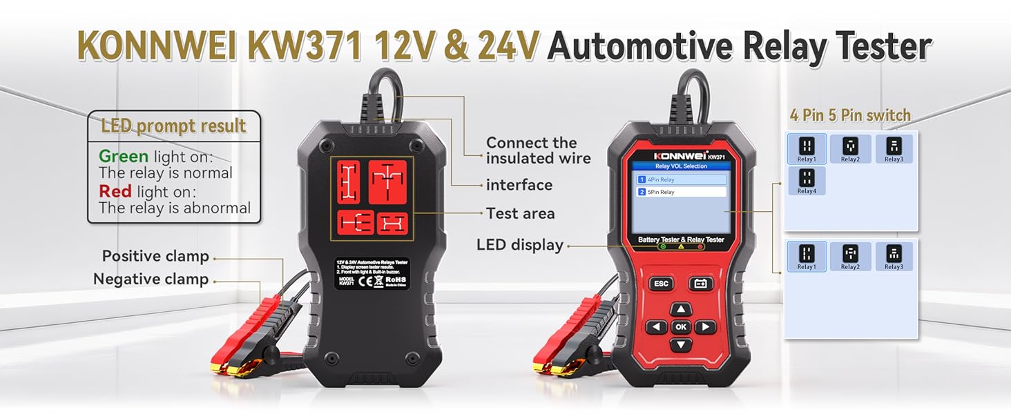 Battery Tester &amp;amp; Relay Tester 2 IN 1