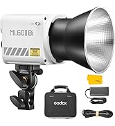 Godox ML60IIBi 70W Bi-Color COB LED Video Light,2800K-6500K CRI 96+/TLCI 97+,Built-in 11 Lighting...