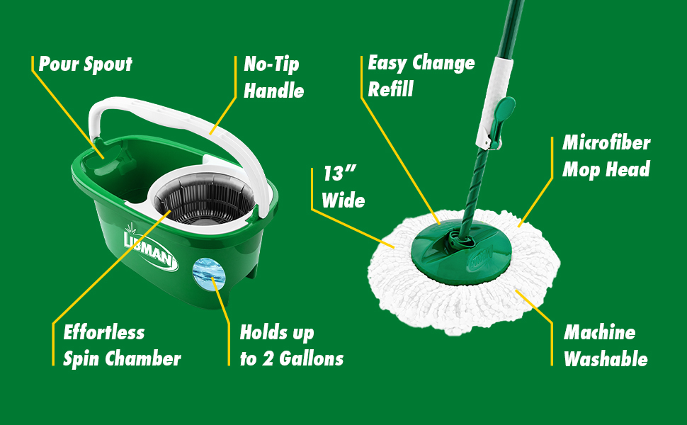 Mop and Bucket with Wringer Set for Floor Cleaning