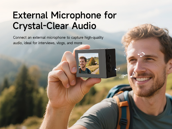  with Wired Microphone action camera