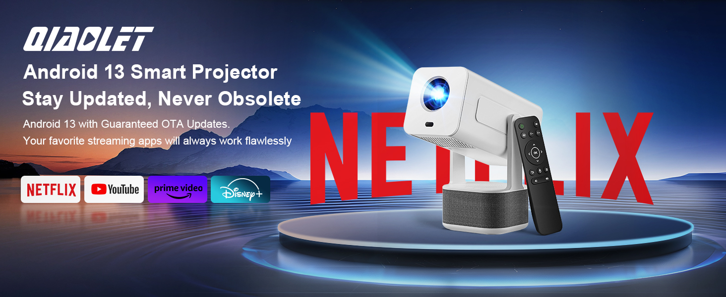 smart mini projector with apps built in