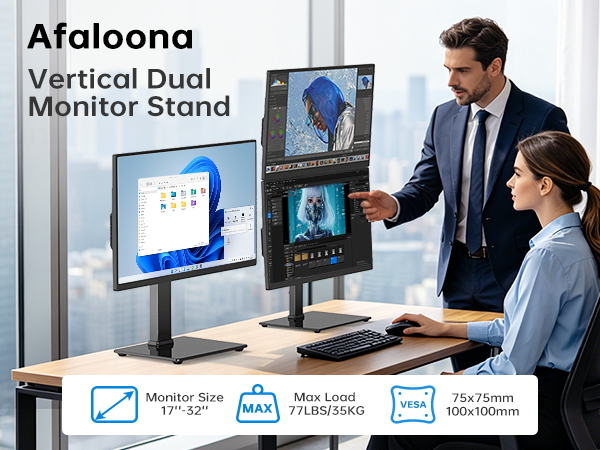 Vertical Dual Monitor Stand