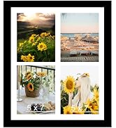 JCJMY 12x16 Collage Picture Frame with Mat, Display 4 Pcs 5x7 Photos or 12x16 Picture, Four Openi...