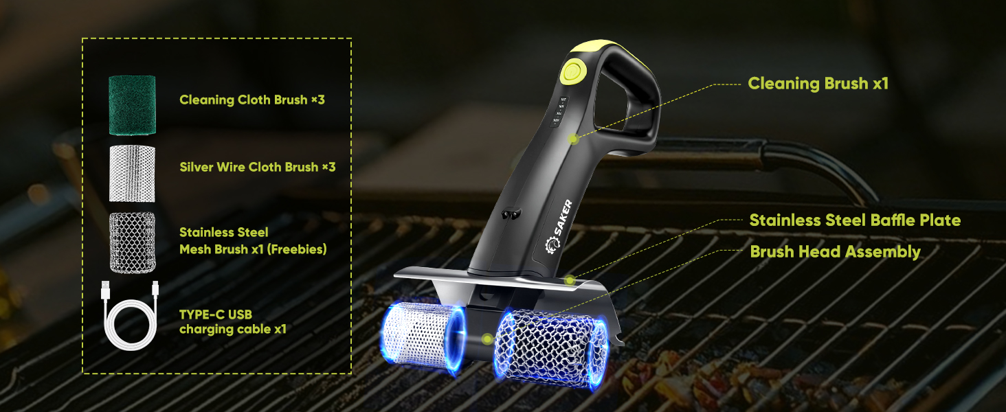 Saker Electric Grill Brush