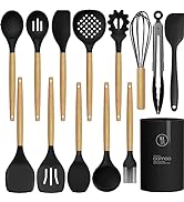 Silicone Cooking Utensils Set - 446°F Heat Resistant Silicone Kitchen Utensils for Cooking,Kitche...