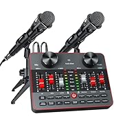Podcast Equipment Bundle for 2 Mic Tiktok Video Content Creator Kit, Audio Interface DJ Mixer Sou...