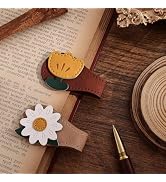2PCS Vintage Magnetic Leather Bookmark, Leather Magnetic Bookmarks for Women, Magnetic PU Bookmar...