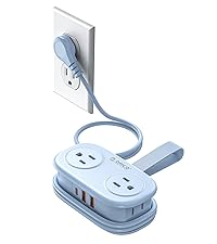 ORICO 20W USB-C PD Travel Power Strip, 4 AC Outlets 3 USB Ports (Fast Charging), 4FT Flat Plug Exten...
