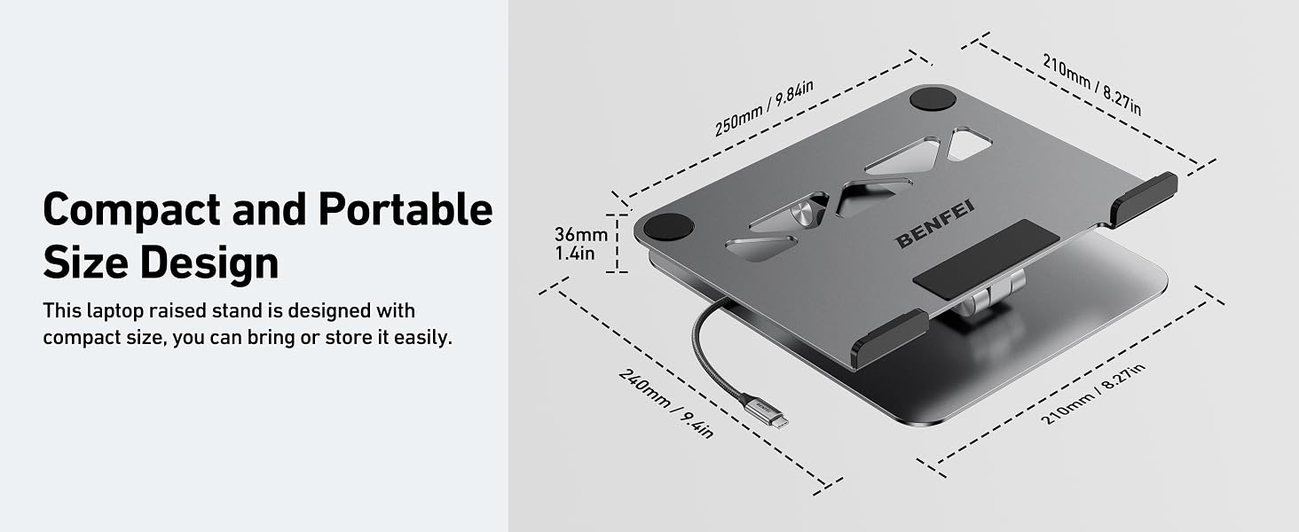 BENFEI Laptop Stand with USB C 6in1 Docking Station