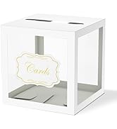 WNINK White Clear Cards Box, Cards Receiving Box For Birthday, Wedding, Bridal or Baby Shower, Gr...