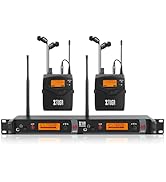 XTUGA RW2080 Mono Wireless in Ear Monitor System 2 Channel 2 Bodypacks with Earphones IEM System,...