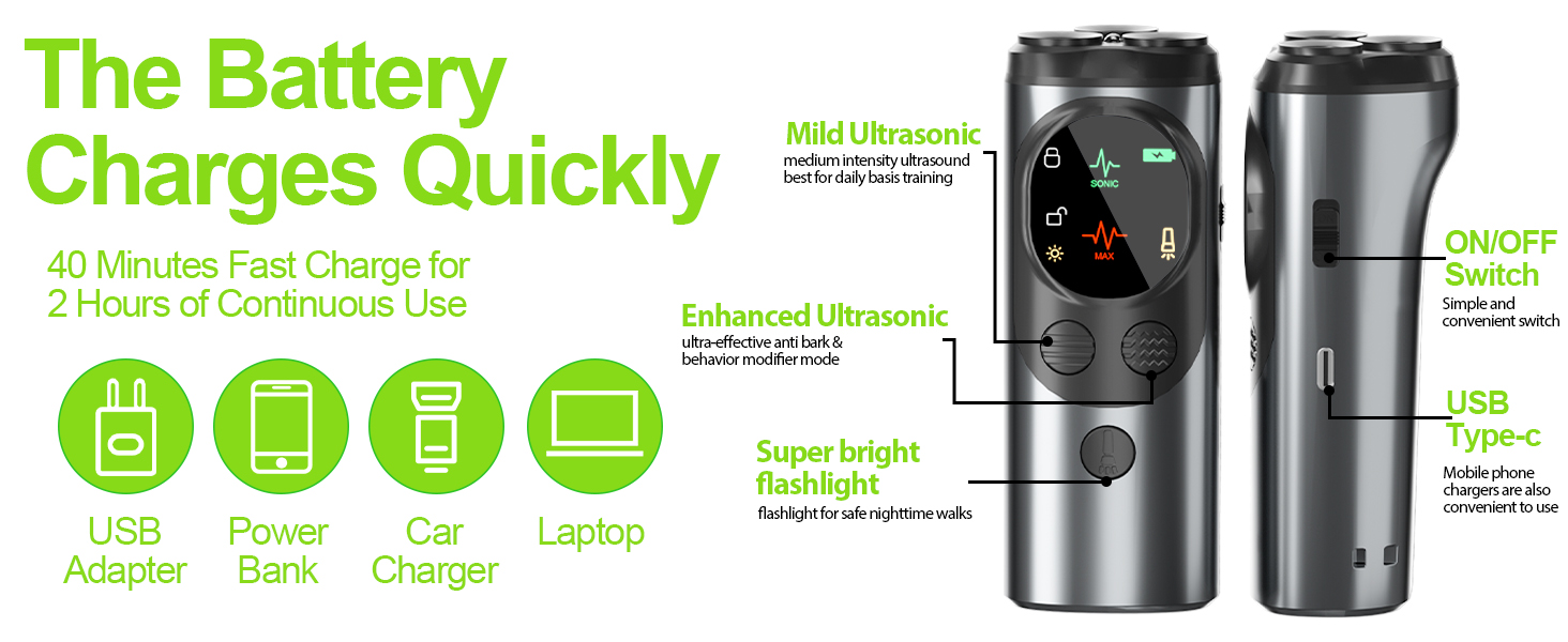 Dog Sonic Bark Deterrents Devices Ultrasonic Anti Barking Device for Dogs Bark Deterrent