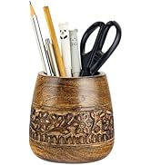 Mie Creations Designer Pencil Holder for Desk Wood | Wooden Pen Stand, Paintbrush Cup, Desk Acces...