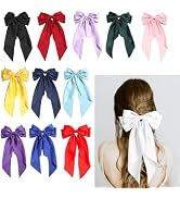 SUSULU 12pcs Large Hair Bows for Women,Big Hair Bow Barrette for Girls,Bows Hair Clips with Long ...