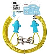 Petest Reflective Tie Out Cable with Crimp Cover for Small Dogs Up to 35 Pounds, 15 Feet