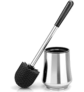 Toilet Brush, Toilet Brush and Holder Premium Stainless Steel Toilet Bowl Brush with Durable Bris...
