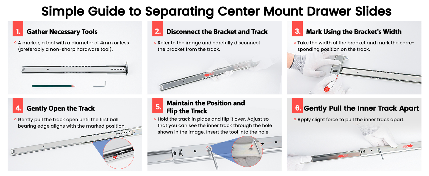 center mount drawer slides
