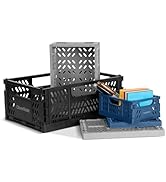 CleverMade Collapsible Mini Crates, 6-Pack Space-Saving Storage Bins In 3 Sizes, Stackable Heavy ...