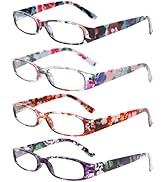 Kerecsen Women's Reading Glasses 4 Pairs Ladies Fashion Spring Hinge Readers