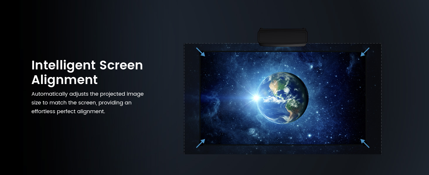 BenQ W2720i automatically matching the projected image size with the screen size