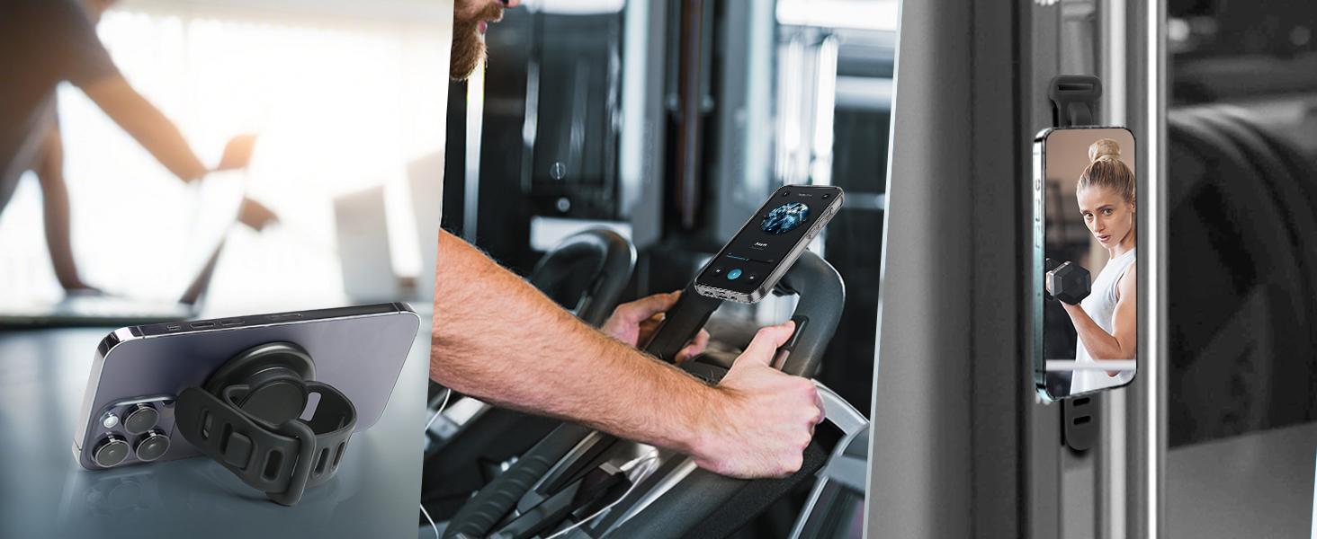 Magnetic Bar Mount Phone Holder for Gym