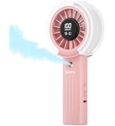 HandFan Upgraded Misting Fan with LED Display – Extreme Cooling Portable Handheld Fan with Water ...